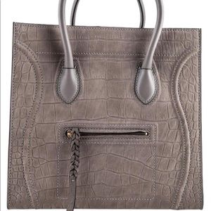 Celine luggage Grey Croc stamped bag